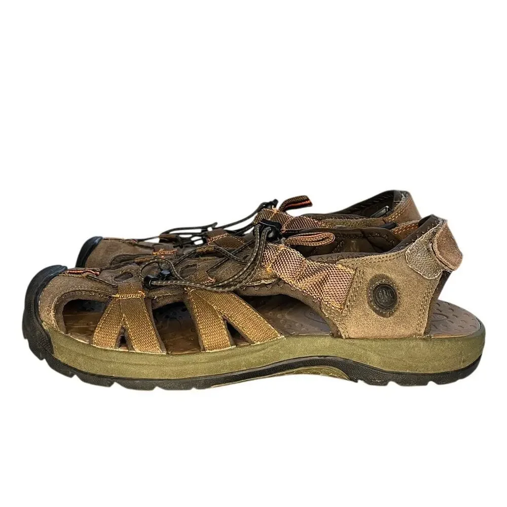 Mens G.H. Bass 2125-200 Leather Hiking Slingback Fisherman Sandal SZ 11.5M Brown